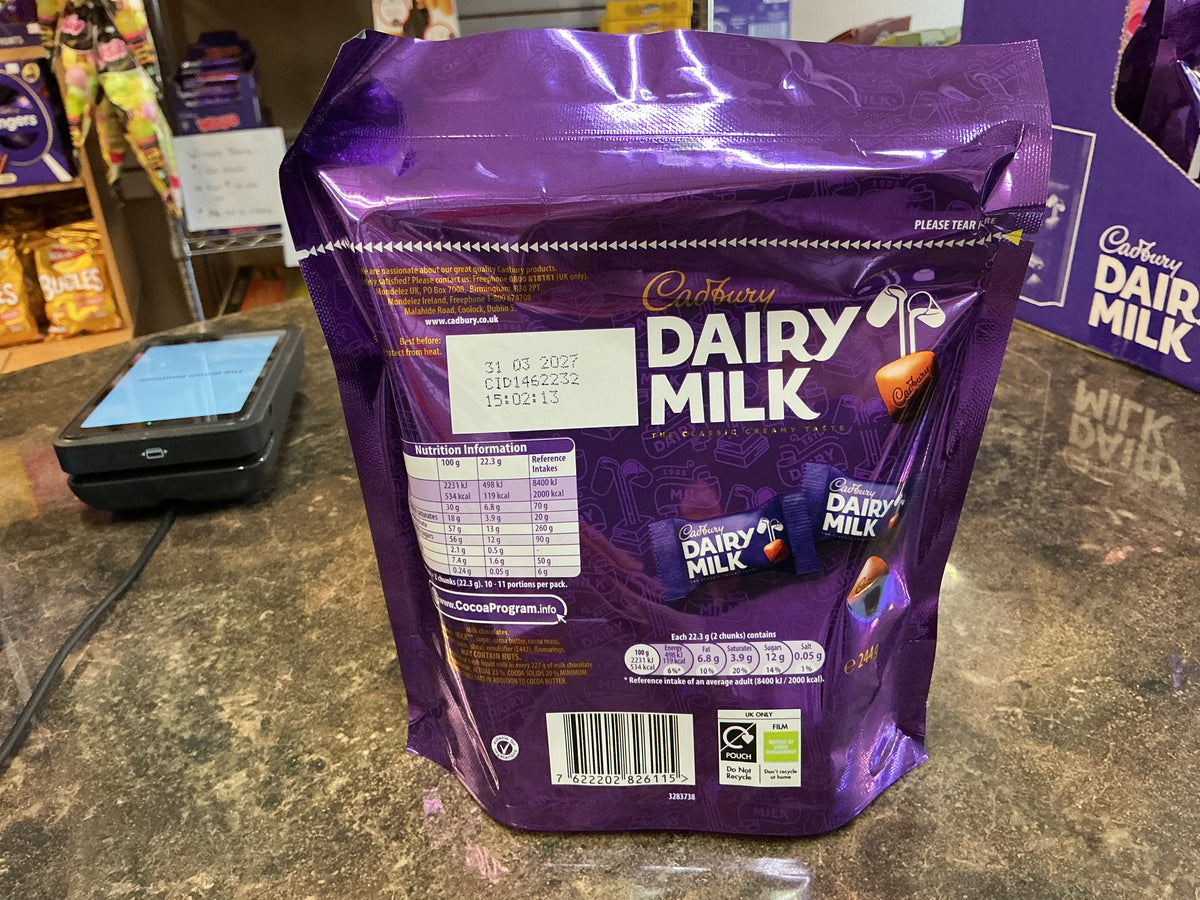 CADBURY DAIRY MILK POUCHES 244G