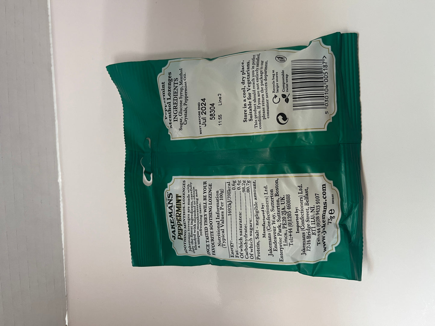 JAKEMANS PEPPERMINT LOZENGES