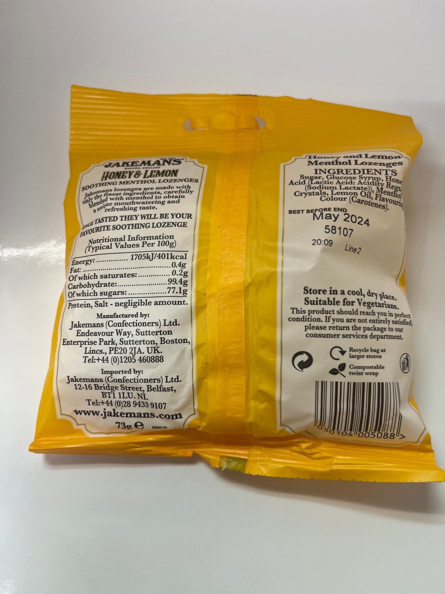 JAKEMANS HONEY LEMON