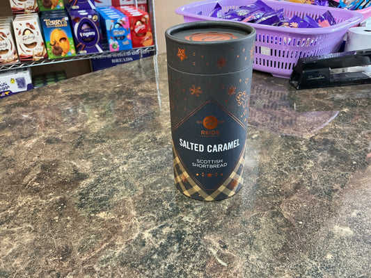 REIDS SALTED CARAMEL SCOTTISH SHORTBREAD TUBE 150G