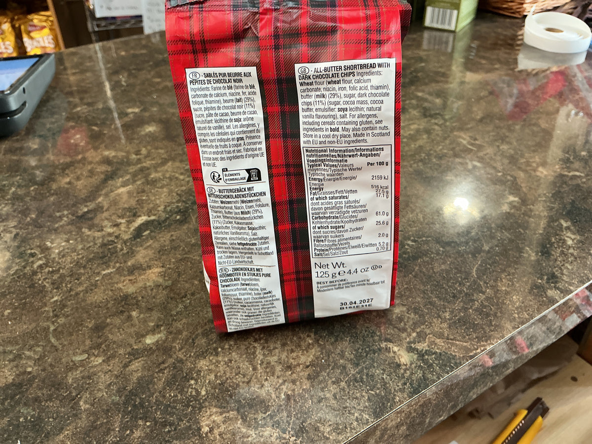 WALKERS MINI CHOC CHIP SHORTBREAD 125G