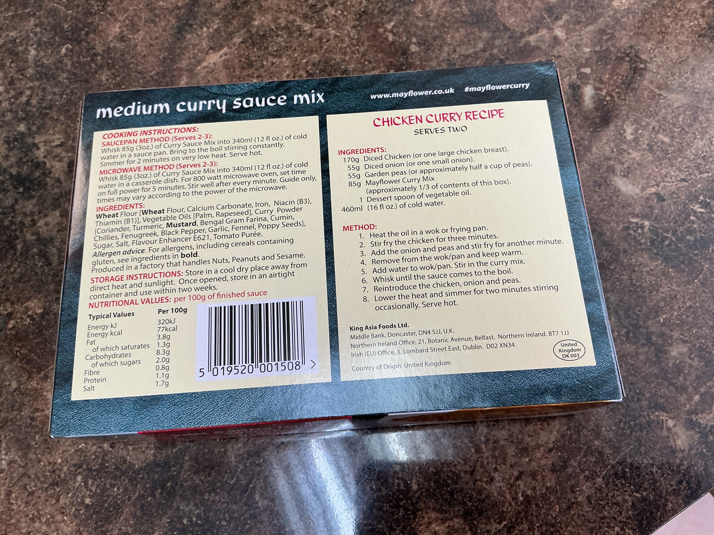 MAYFLOWER MEDIUM CURRY SAUCE MIX 255G