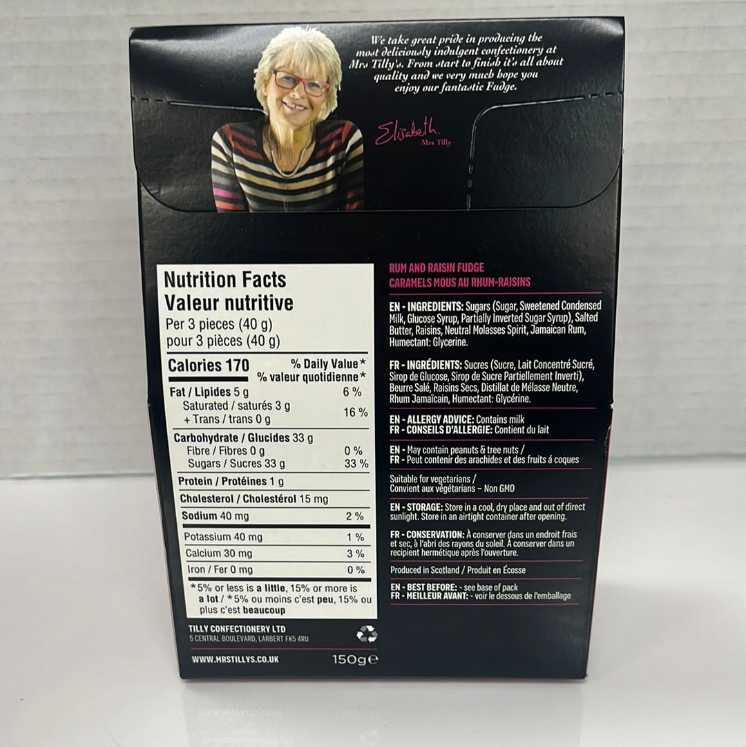 MRS TILLY RUM RASIN FUDGE