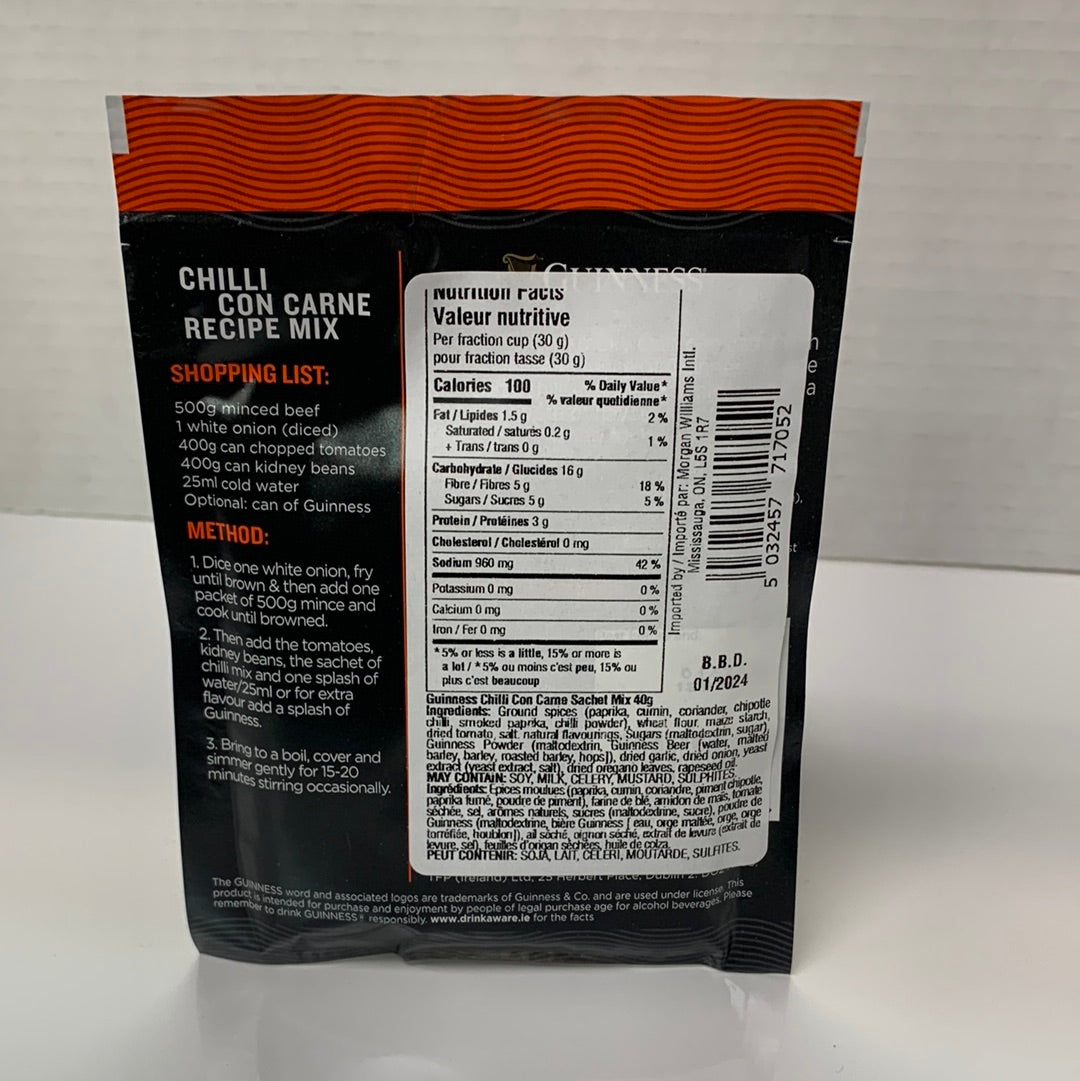 Guinness Chilli con Carne Recipe Mix