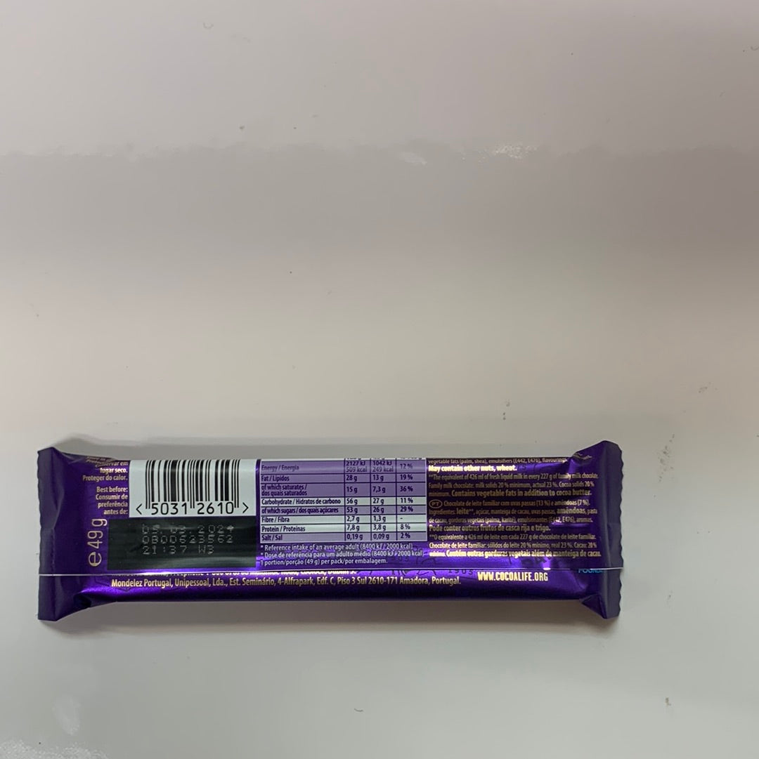 DAIRY MILK FRIUT&NUT 49GR