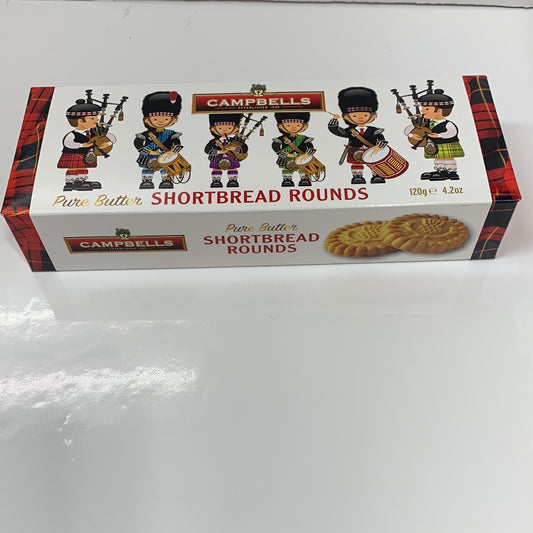 Campbells Pure Butter Shortbread Rounds Pipers Box 120g