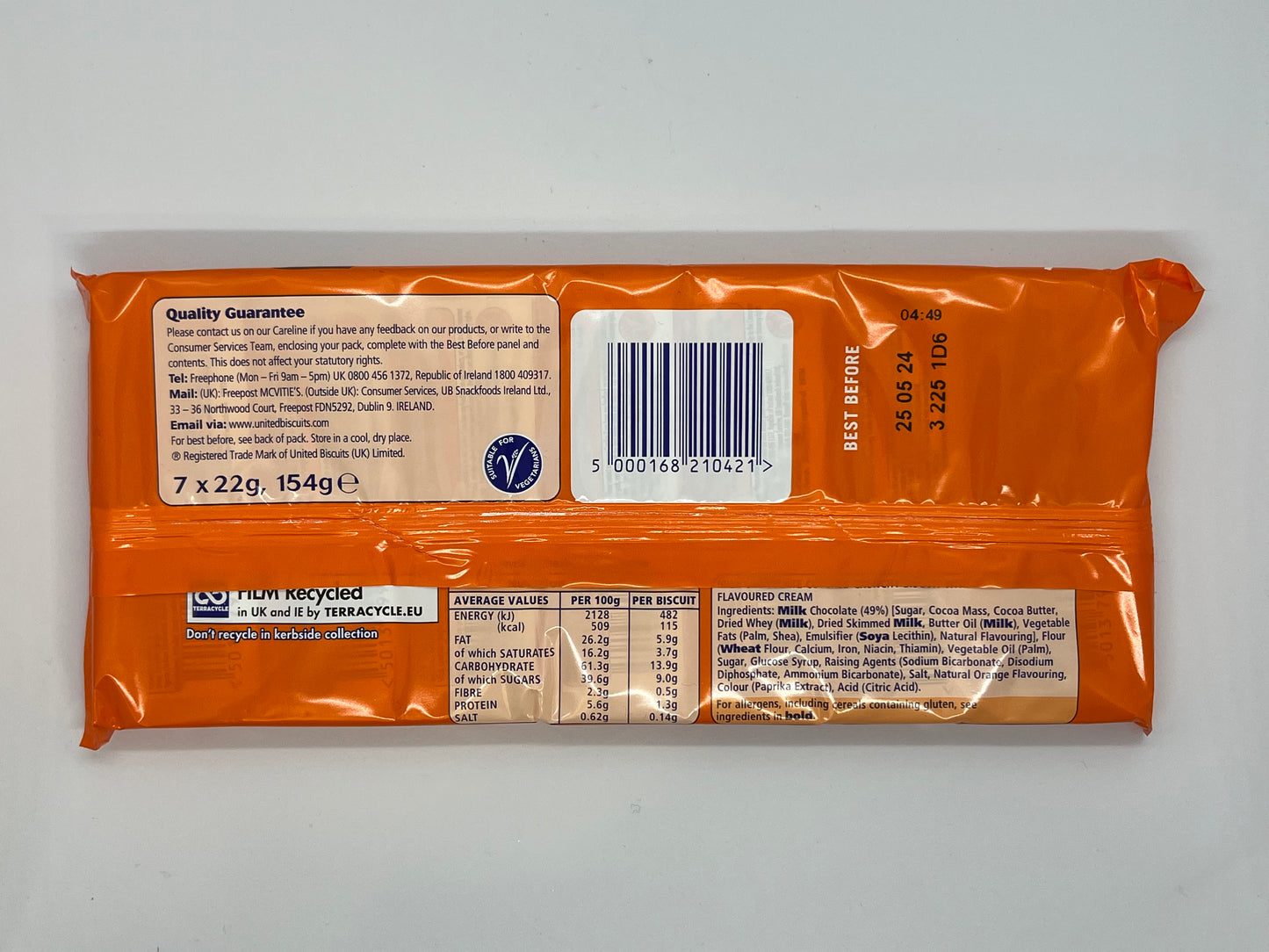 McVitie’s Club Orange 7 Bars 154g