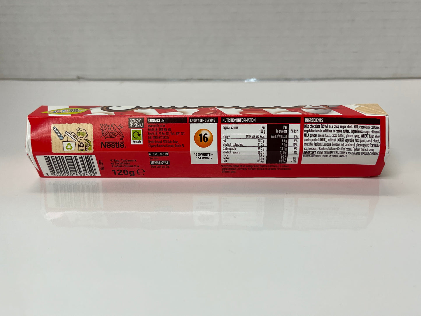 Smarties Candy Cane Tube 120g