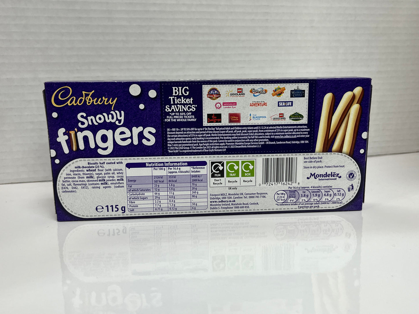 Cadbury Snowy Fingers 115g