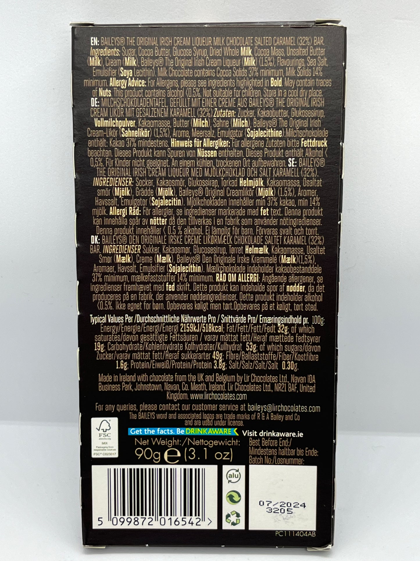 BAILEYS SALTED CARAMEL BAR 90G