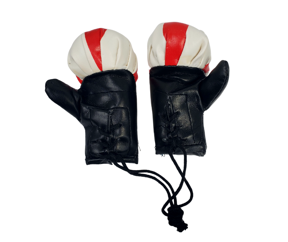 Add some English pride to your ride! These adorable mini boxing gloves are perfect for your rearview mirror. Approximately 4 inches x 2 inches.