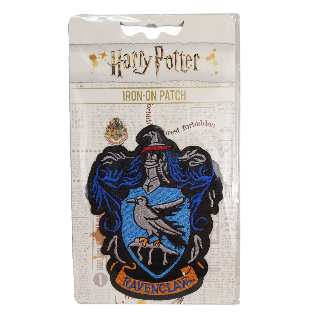 Intelligence, knowledge, curiosity, creativity, and wit are what a Ravenclaw brings to the table. Add a little magic to your wardrobe with this Ravenclaw iron-on patch! This patch features the Ravenclaw house colours (blue and bronze), and the eagle mascot. 