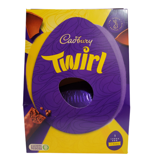 A yummy hollow chocolate egg made with the world-famous Cadbury Dairy Milk chocolate. The chocolate egg is filled with twin milk chocolate fingers. Bright festive packaging perfect for the holiday! Contains one Cadbury Dairy Milk hollow chocolate egg and two packs of twin milk chocolate fingers. 237g. Imported from the UK.