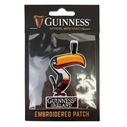 Add a splash of colour onto your fabrics with our iron-on Guinness patch. This patch features the Guinness mascot balancing the famous stout beer from its beak. Bring your old jeans back to life! Usage Instructions: Place patch where you would like it Heat up iron to 70°C - 80°C Iron for 30 seconds Let cool