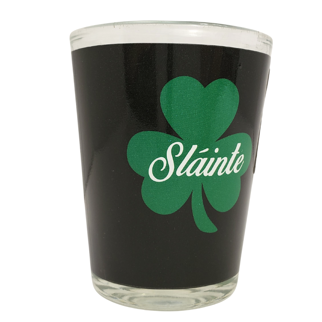 Drink with the luck of the Irish with this 1oz clover shot glass. Slainte is a popular Irish greeting that wishes good health and it is also widely used as a drinking toast. Perfect shot glass for St. Patrick's day!