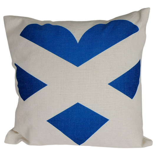 An easy way to add a pop of colour into any room! Perfect for your favoutite chair, sofa, or tossed on the bed with our decorative pillows. Add a fun accent into any room with this Heart shaped Scotland flag themed pillow. Throw pillows really do have the ability to transform a room from being uninviting to warm and welcoming. Comes with a pillow cover and insert.