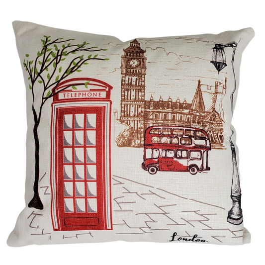 An easy way to add a pop of colour into any room! Perfect for your favoutite chair, sofa, or tossed on the bed with our decorative pillows. Add a fun accent into any room with the London inspired pillow. Throw pillows really do have the ability to transform a room from being uninviting to warm and welcoming. Comes with a pillow cover and insert.