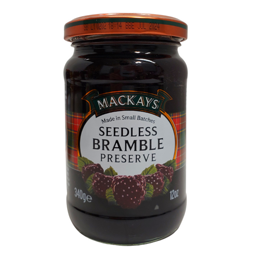 Mackays seedless bramble preserve. Made in small batches. Size: 340g.