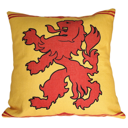 An easy way to add a pop of colour into any room! Perfect for your favoutite chair, sofa, or tossed on the bed with our decorative pillows. Add a fun accent into any room with this Scottish Lion Rampant Flag throw pillow. Throw pillows really do have the ability to transform a room from being uninviting to warm and welcoming. Comes with a pillow cover and insert.