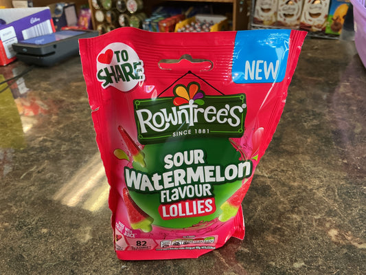 ROWNTREES SOUR WATERMELON FLAVOUR LOLLIES