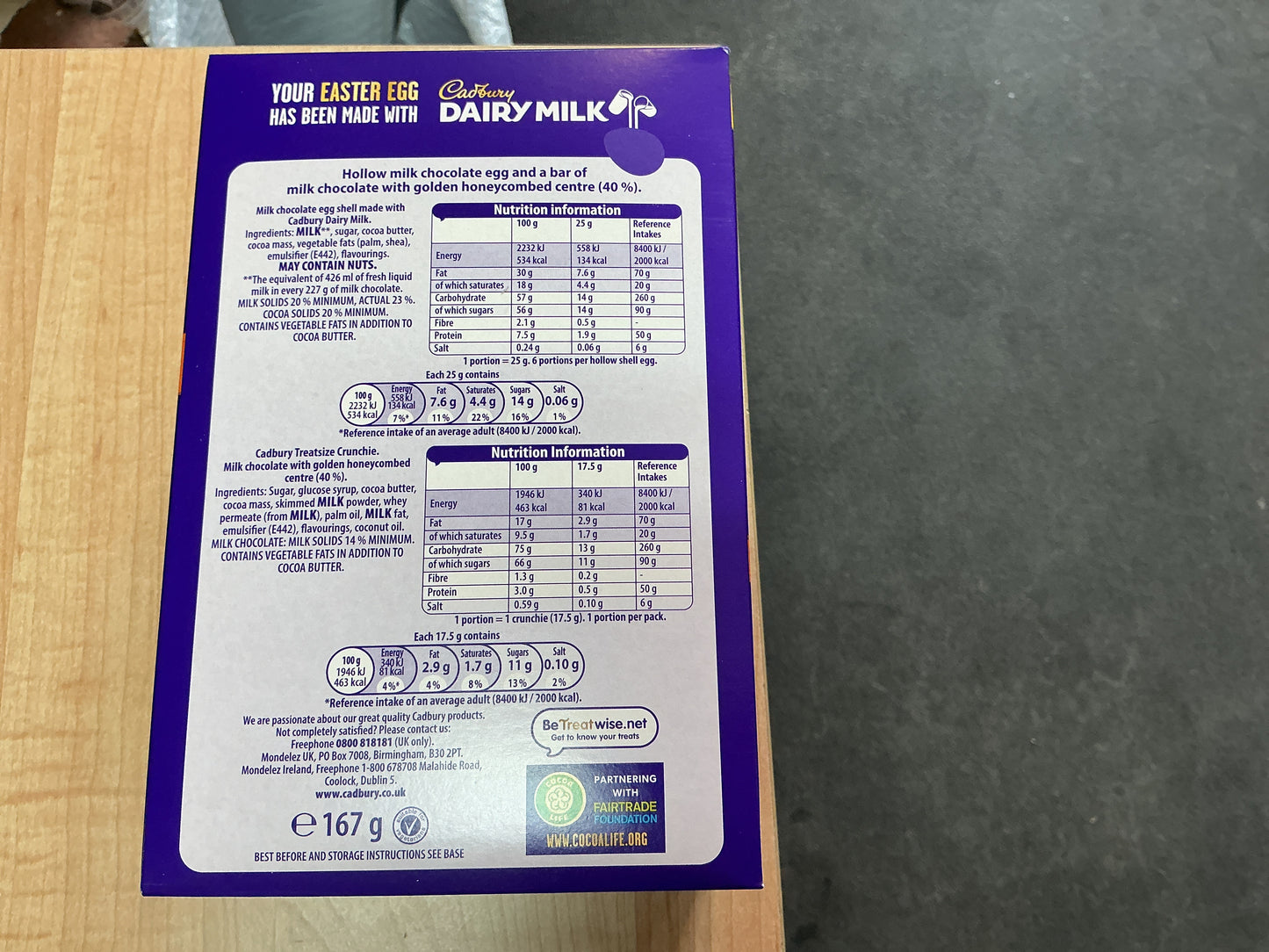 CADBURY CRUNCHIE EGG 167G