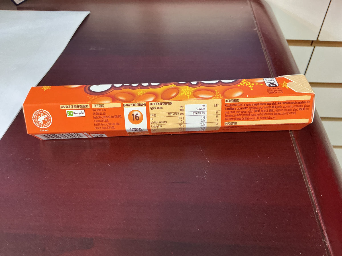 NESTLE ORANGE SMARTIES HEXAGON TUBE 120G