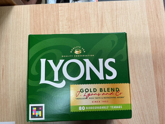 LYONS GOLD BLEND 80 TEA BAGS 232G