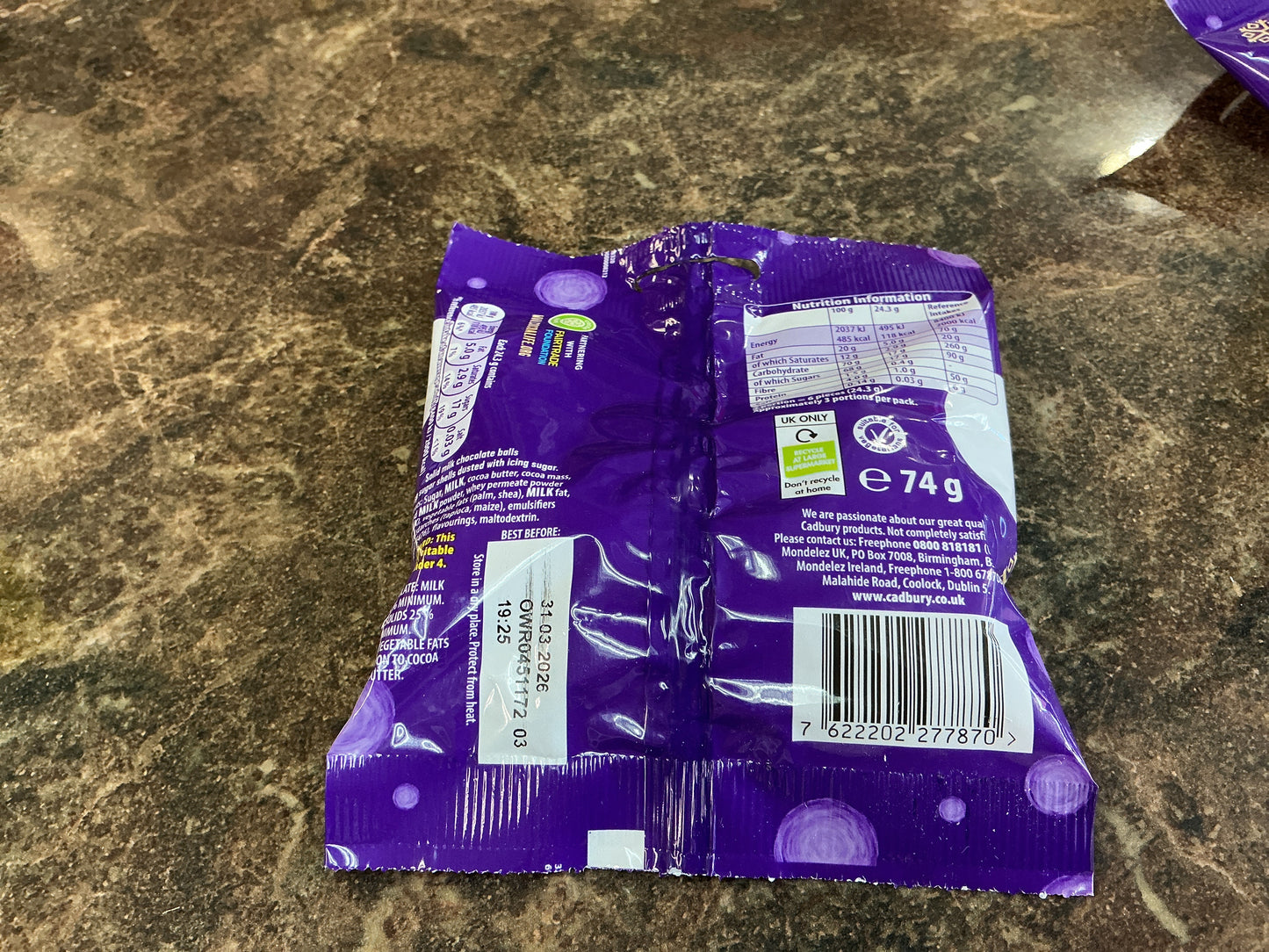 CADBURY MINI SNOW BALLS 74G