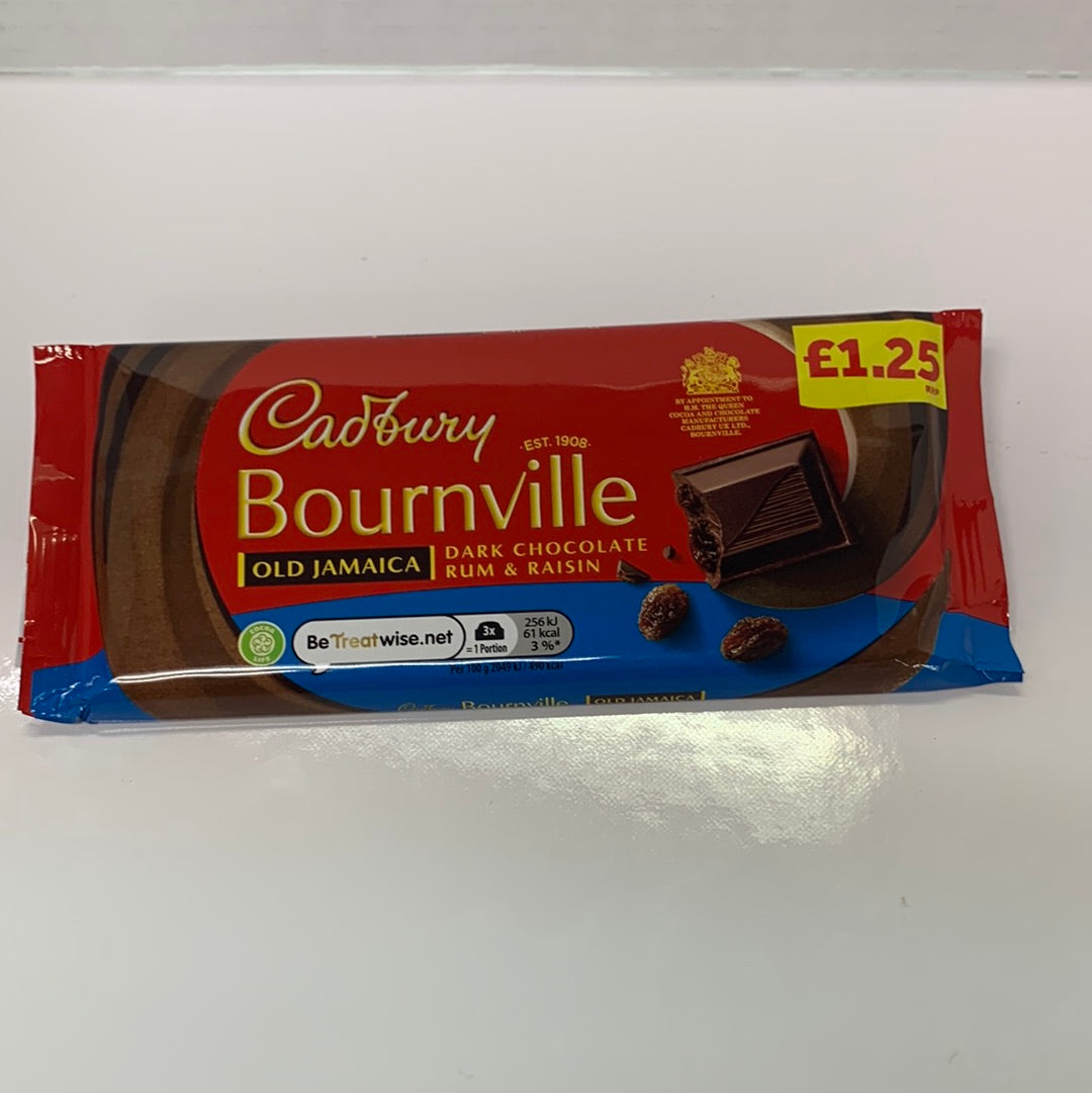 Cadbury Bournville Old Jamaica Dark Chocolate Rum and Raisin 100g