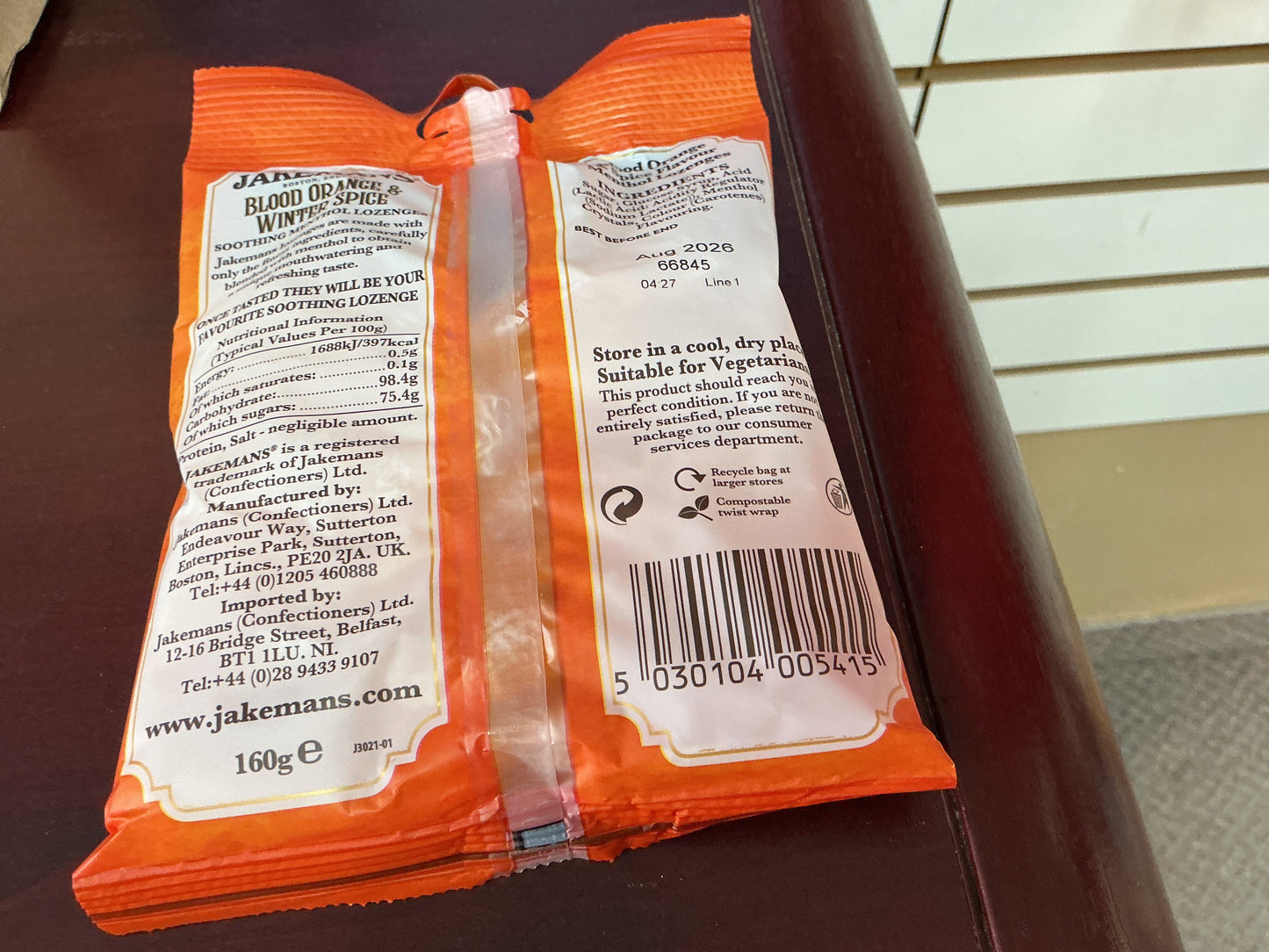JAKEMANS BLOOD ORANGE LOZENGES 73G