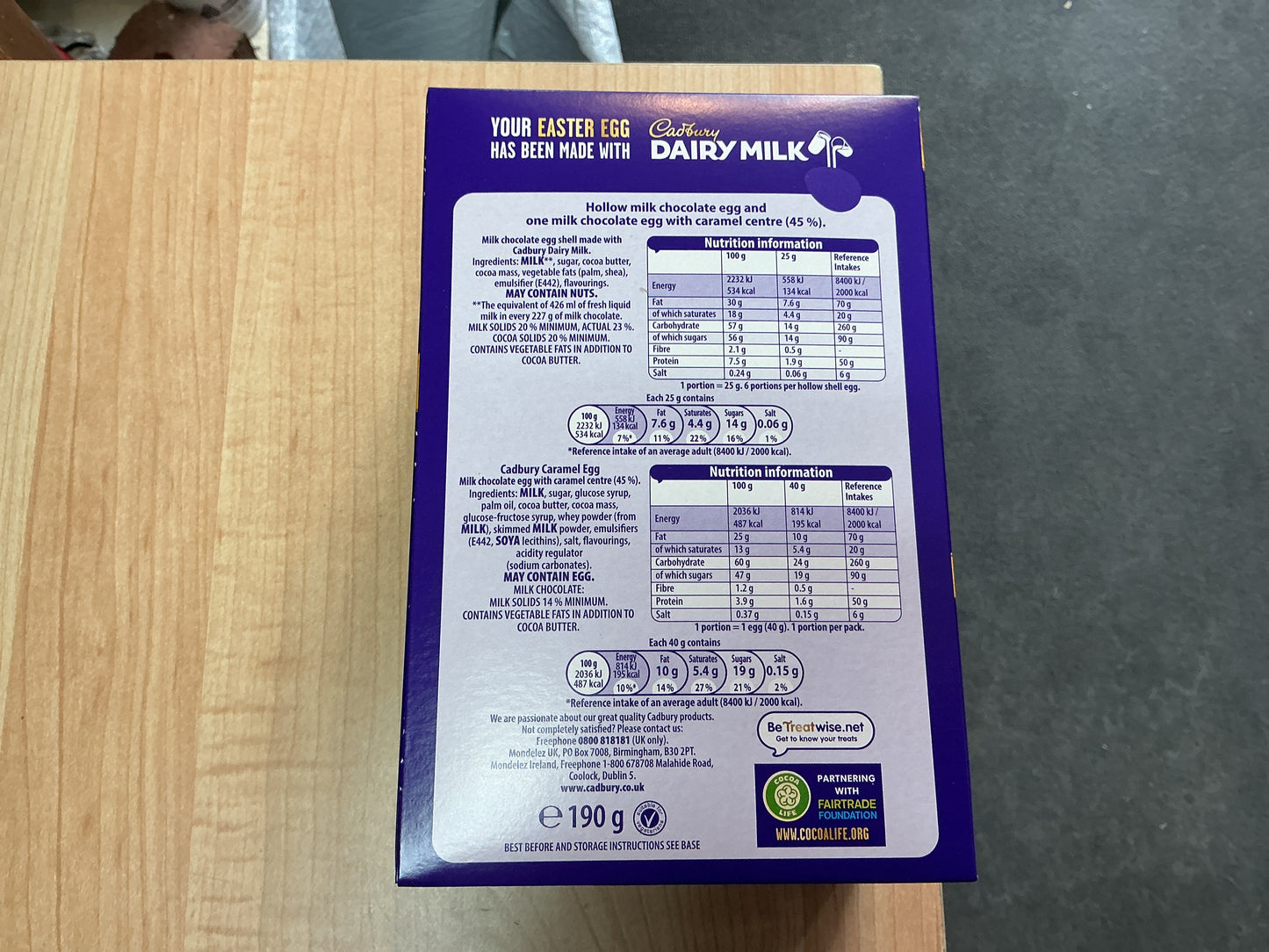 CADBURY CARAMEL EASTER EGG 190G