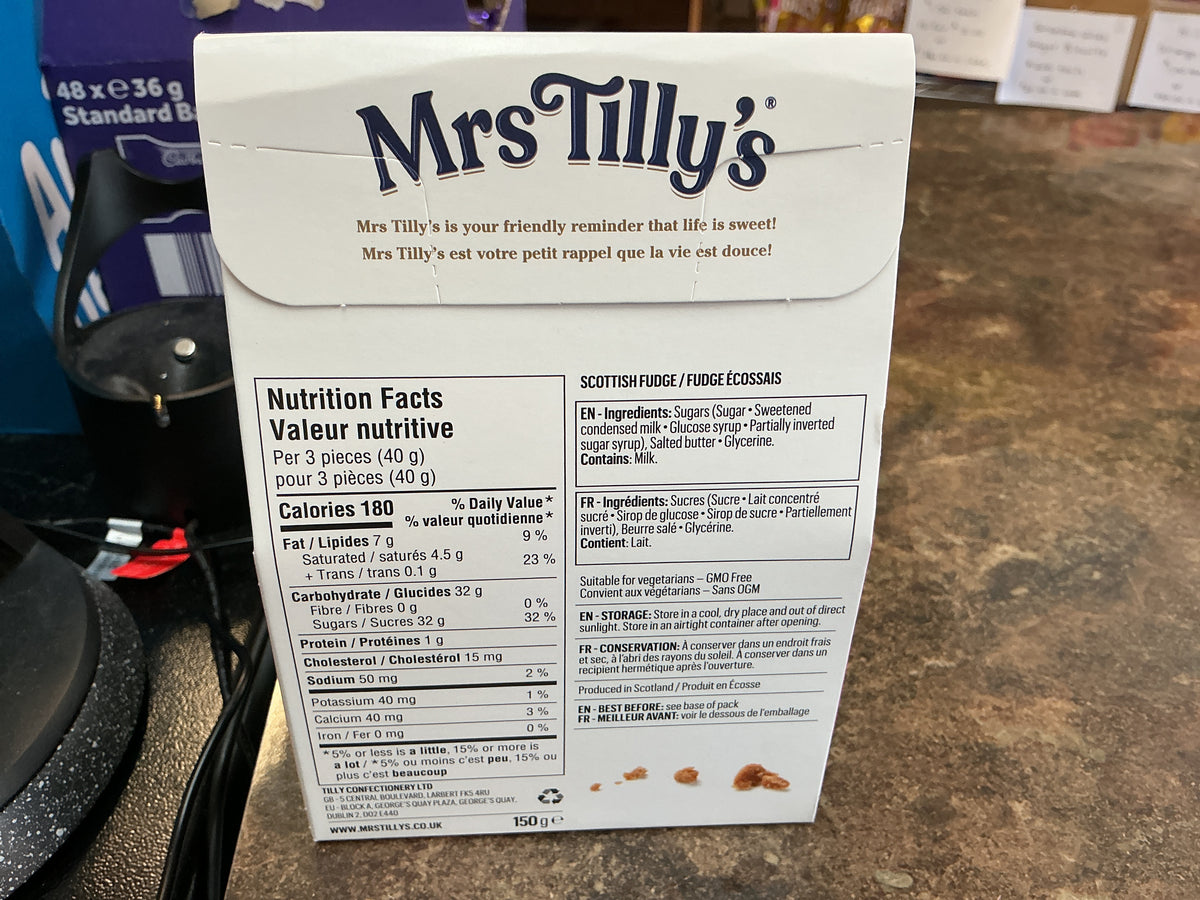 MRS TILLY’S ORIGINAL SCOTTISH FUDGE 150G