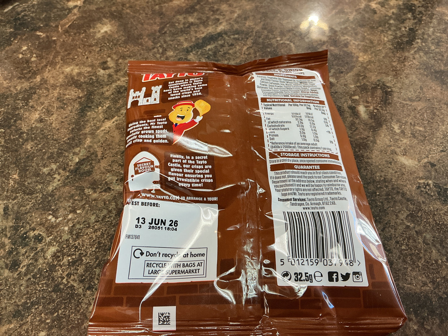 TAYTO BEEF & ONION 32.5G