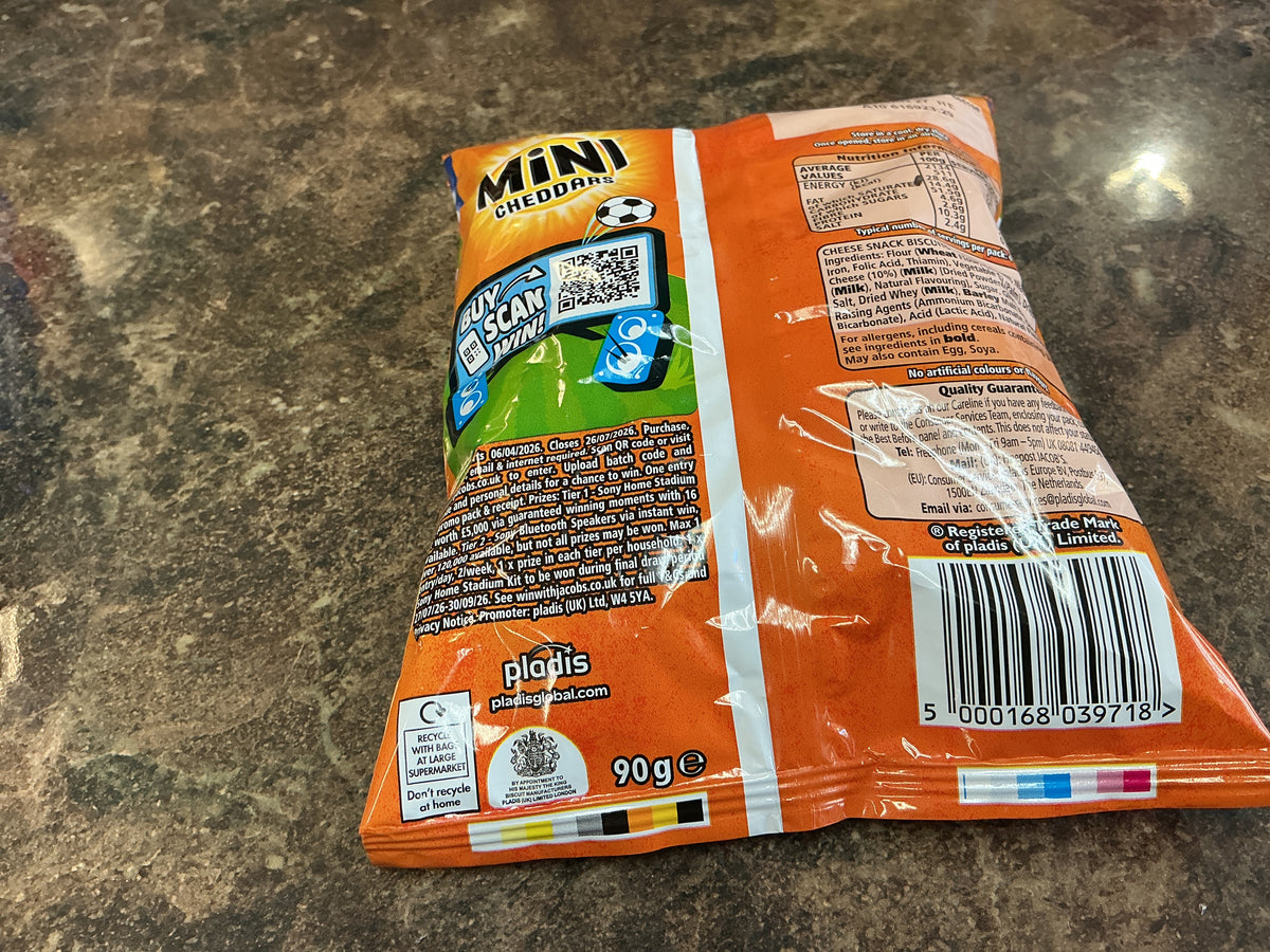 JACOBS MINI CHEDDAR ORIGINAL BAGS 90G