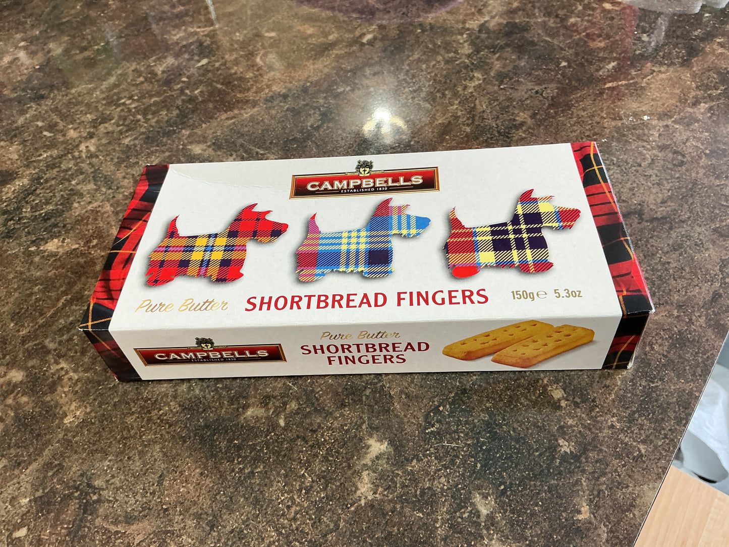 Campbells Pure Butter Short Bread Fingers Scotties Box 150G