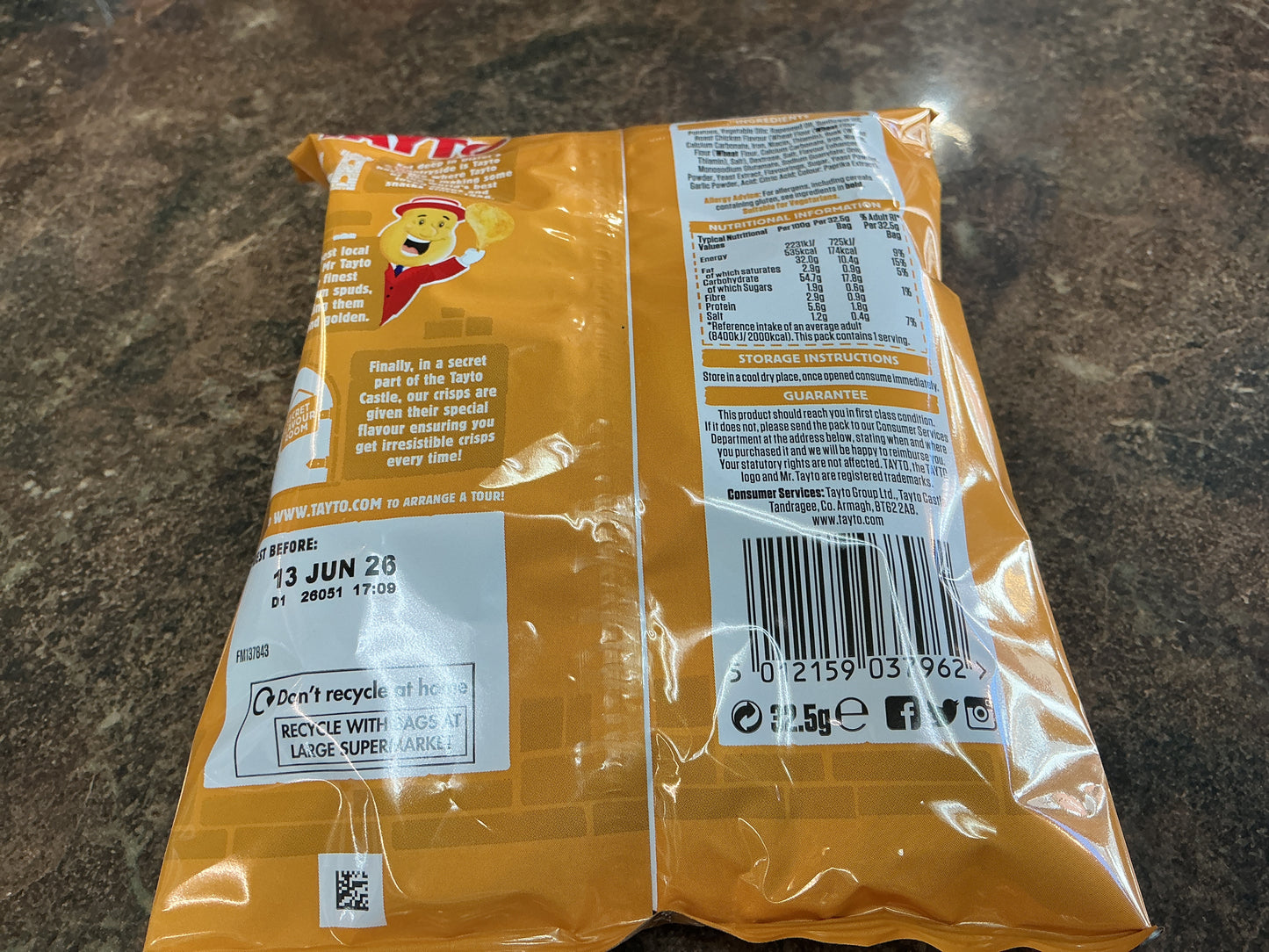 TAYTO ROAST CHICKEN 32.5G