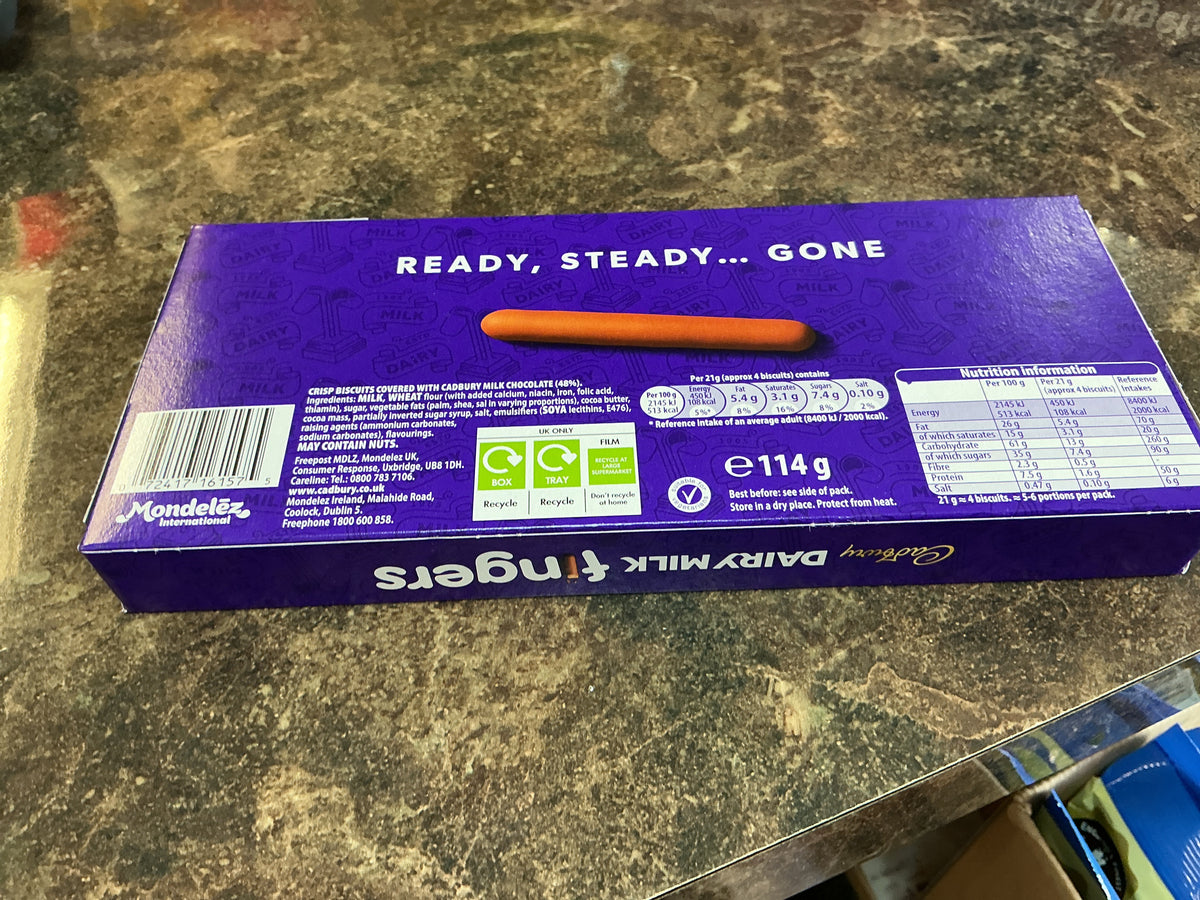 CADBURY DAIRY MILK FINGERS  114G