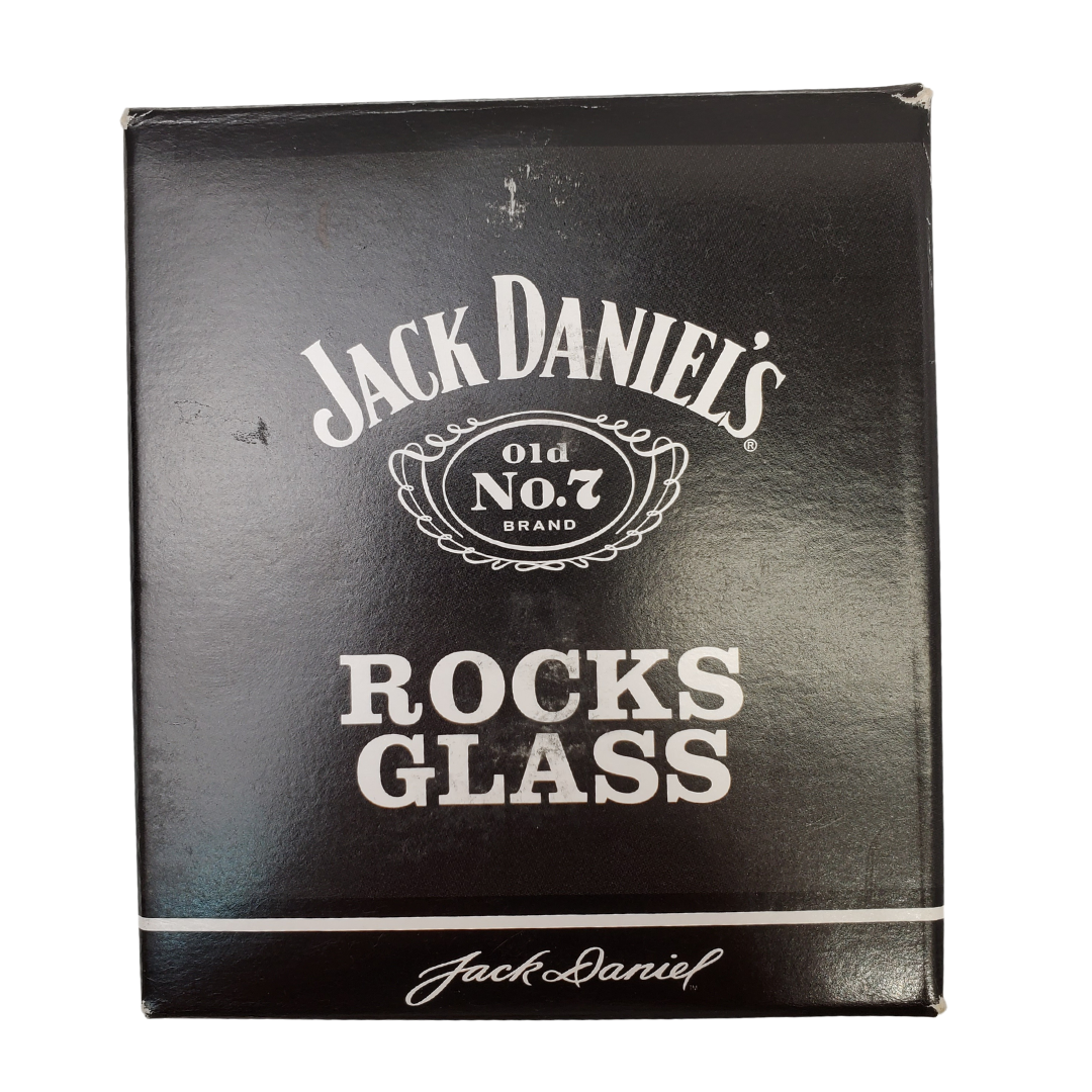 Box View - Drink your whiskey in style with this classic Jack Daniels square rocks glass.  Comes in the square style depicting the Jack Daniels label logo. Officially licensed.  Official Jack Daniels merchandise Sip on your whiskey in style 