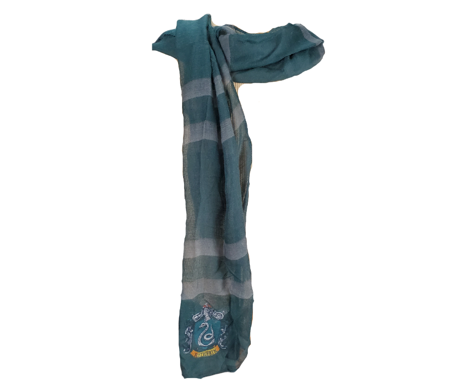 Channel your house and complete your Harry Potter look with this unique green Slytherin scarf. This sheer scarf is made of super soft material and can be worn any season of the year!