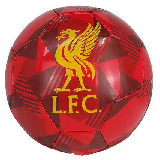 This size 5 Official Liverpool Football Club burgundy football is perfect for any football fan who loves a kick about in the summer. This football has a geometric prism burgundy and red design that features the official L.F.C. crest and the text "Liverpool FC." This is the perfect gift for the young L.F.C. football fan! This football features dual-layer backing with a 2.5mm foam and rubber bladder to withstand rugged play! 