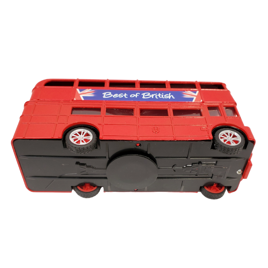 Bottom View - Save up your change in this iconic double-decker coin bank. Save up you coins while adding a classic touch of London into your home! Get the motivation you need to start saving up for your next vacation to the U.K.