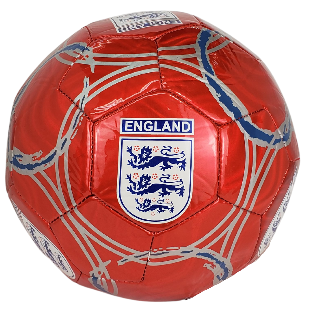 This size 5 Official England National Football Club football is perfect for any football fan who loves a kick about in the summer. This football has a wrap-around blue and silver design that features the official England National crest and the text "ENGLAND." This is the perfect gift for the young England football fan!    