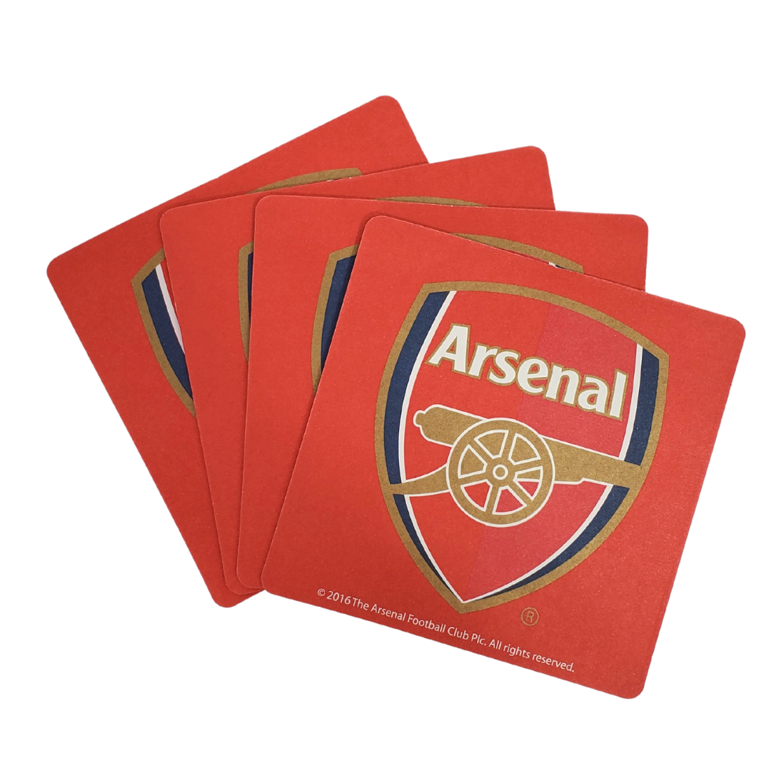 Coasters - This official Arsenal mini bar set is the perfect gift for the a mature bartender looking to up their game! Get the ultimate gift for the Arsenal fan in your life! This kit includes four beer mats, one bar towel and one pint glass. All the items included in this set feature the official Arsenal crest.