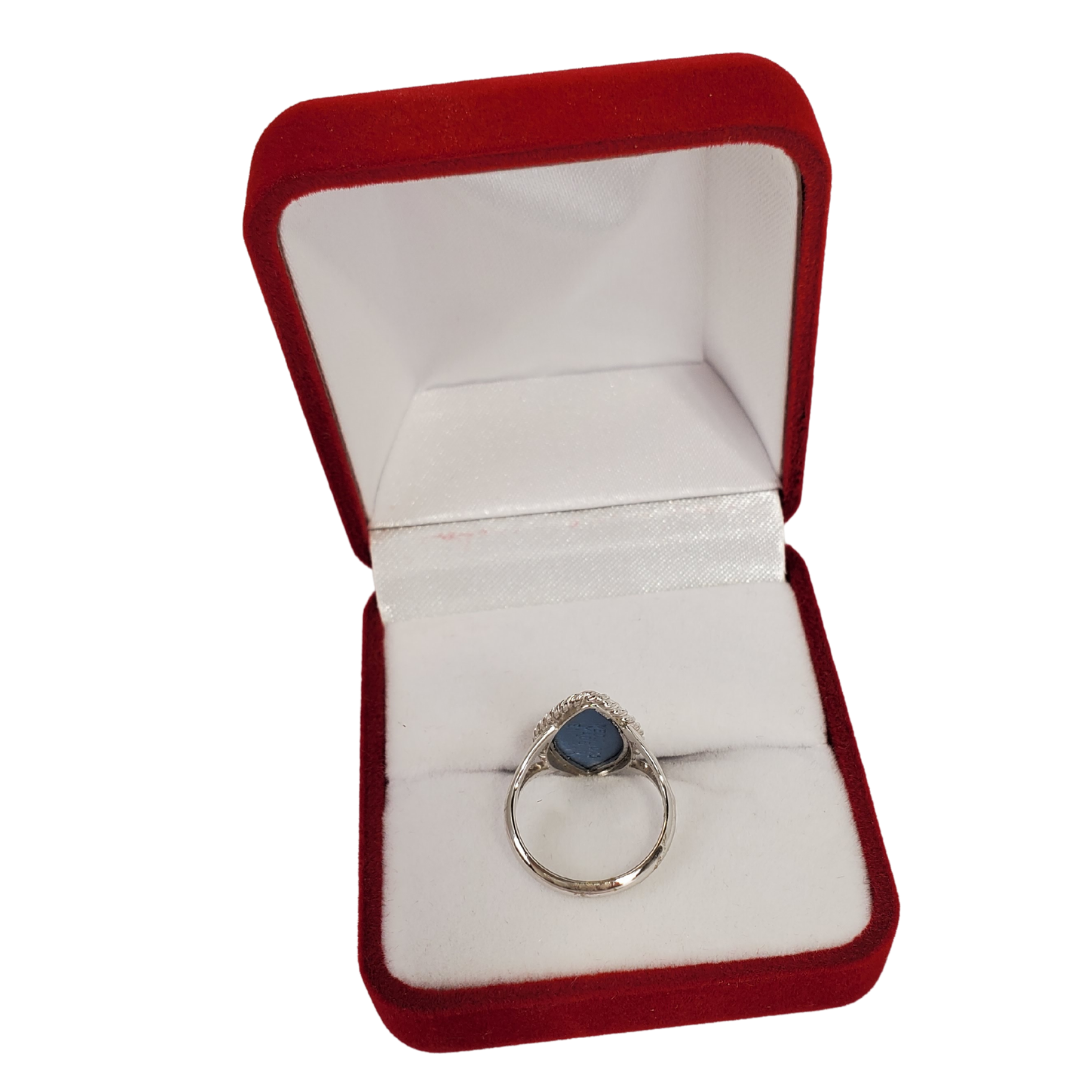 Wedgewood Cameo Blue Agate Ring