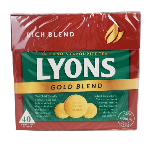 Lyons uses only the best quality tea leaves and remains a firm favourite in the UK.  Comes with 40 rich and decadent tea bags. 