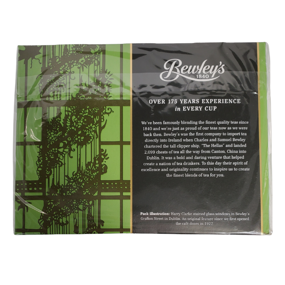 Brewley's Irish Breakfast Tea - Back View of Box - A strong invigorating tea, rich in flavour and quality. Bewley's has blended some of the finest quality teas since 1840. This box of tea comes with 80 tea bags.
