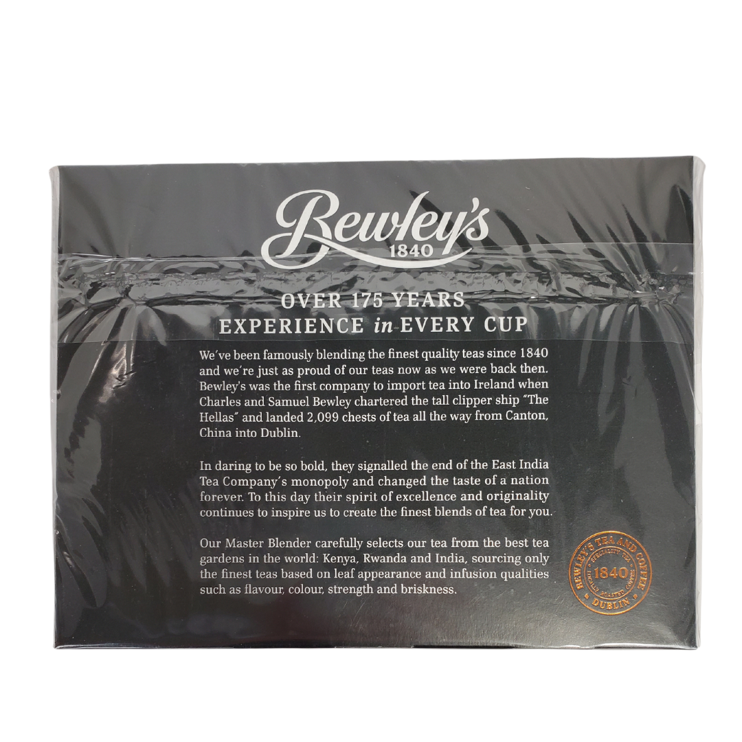 Brewley's Gold Blend Tea - Back of Box View - A smooth tea, rich in flavour and quality. Bewley's has blended some of the finest quality teas since 1840. This box of tea comes with 80 tea bags