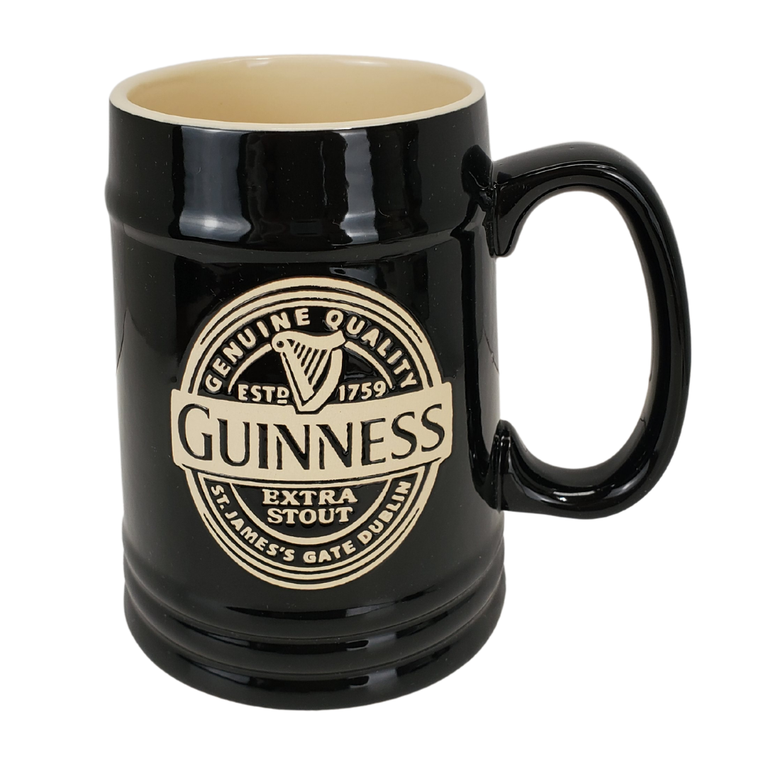 Give yourself the feel of having a pub at home with this official Guinness tankard. Designed with the Guinness label, it reminds you of Ireland, the home of the black stuff.  Material: ceramic  Care Instructions: Hand wash only 
