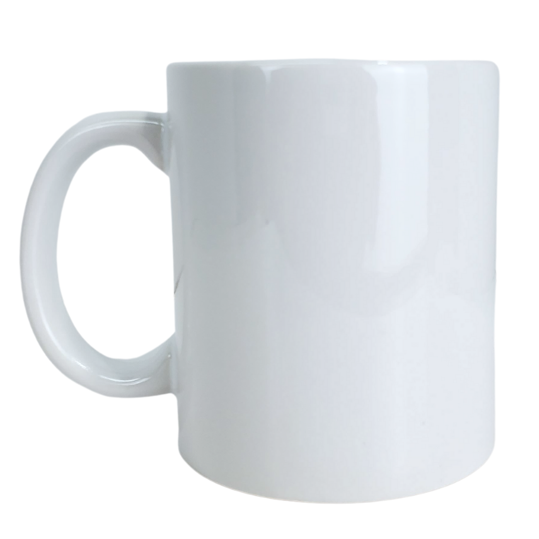 Back View of Mug -Enjoy your morning brew in this "Irish Coffee" coffee mug. One side features a four-leaf clover to bring some luck to your day! Below the four-leaf clover is the text "IRISH COFFEE." Standard sized coffee mug.