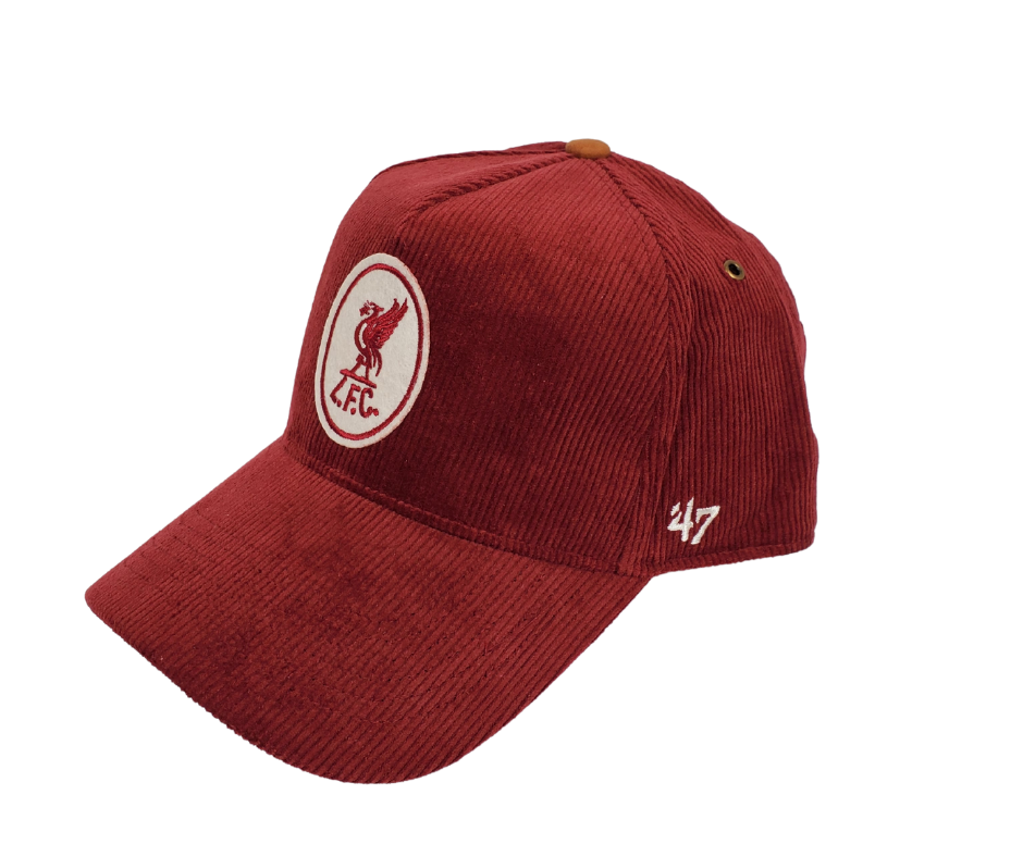 This retro L.F.C. ballcap is made with a beautiful burgundy corduroy. Stay fashionable while cheering on your favourite team! This ballcap features an embroidered L.F.C. logo in the center of the cap.
